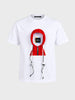 Men's White Relaxed Fit Printed Casual T-Shirt