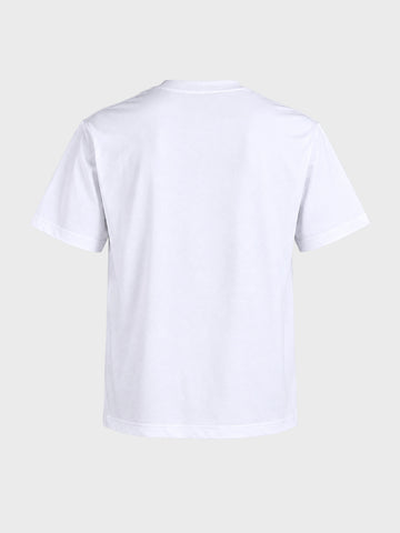 Men's White Relaxed Fit Printed Casual T-Shirt