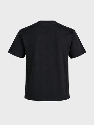 Men's Black Relaxed Fit Printed Casual T-Shirt