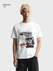 Men's White Relaxed Fit Printed Casual T-Shirt