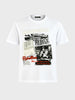 Men's White Relaxed Fit Printed Casual T-Shirt