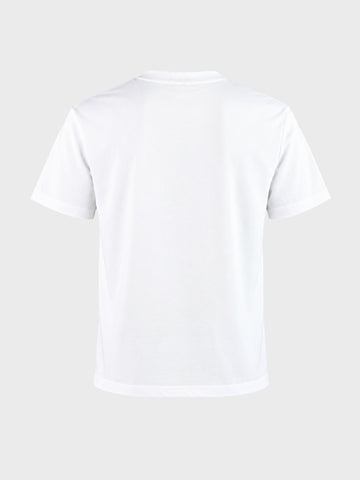 Men's White Relaxed Fit Printed Casual T-Shirt
