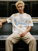 Men's White Relaxed Fit Printed Casual T-Shirt