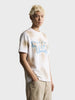 Men's White Relaxed Fit Printed Casual T-Shirt