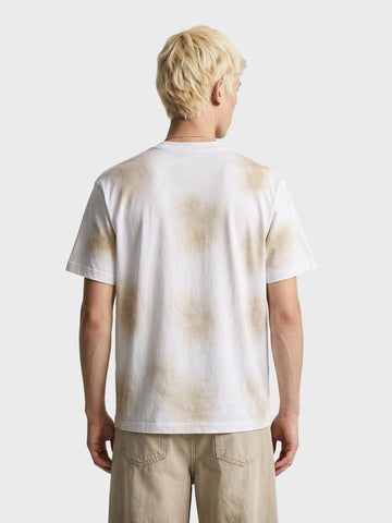 Men's White Relaxed Fit Printed Casual T-Shirt