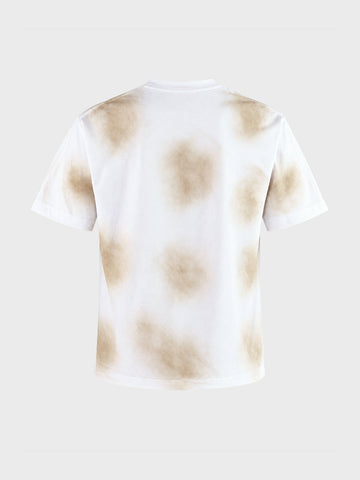 Men's White Relaxed Fit Printed Casual T-Shirt