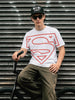 Men's White Relaxed Fit Printed Casual T-Shirt