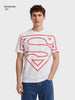 Men's White Relaxed Fit Printed Casual T-Shirt