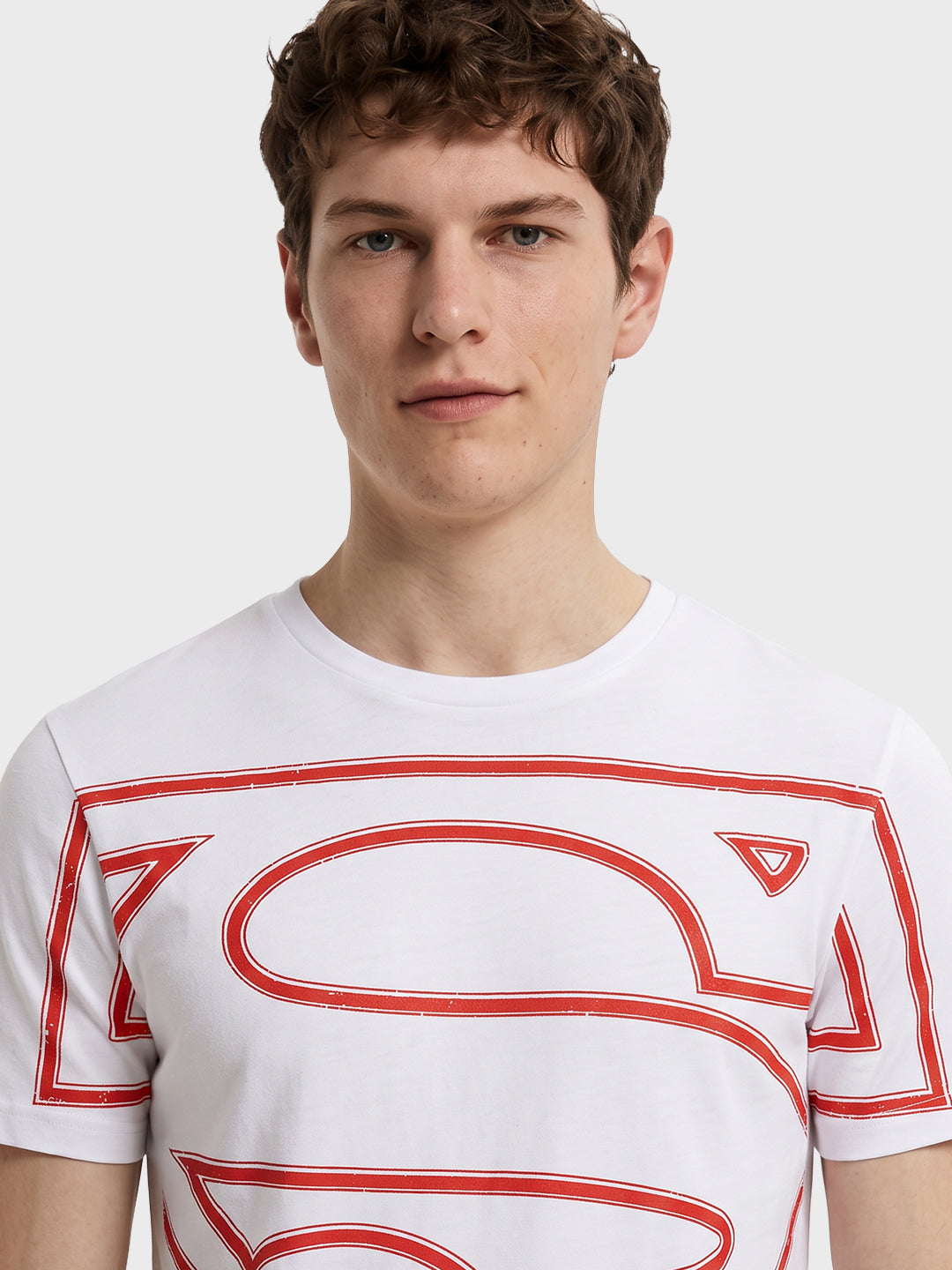 Men's White Relaxed Fit Graphic Printed Character Street Wear T-Shirt