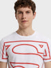 Men's White Relaxed Fit Printed Casual T-Shirt