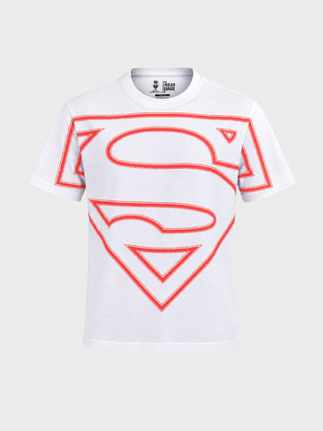 Men's White Relaxed Fit Printed Casual T-Shirt