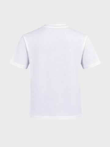 Men's White Relaxed Fit Printed Casual T-Shirt
