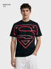 Men's Black Relaxed Fit Printed Casual T-Shirt