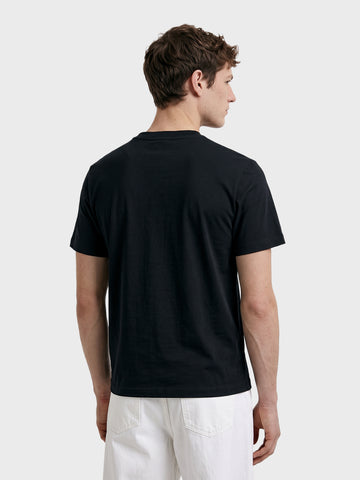 Men's Black Relaxed Fit Printed Casual T-Shirt