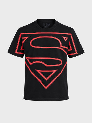 Men's Black Relaxed Fit Printed Casual T-Shirt