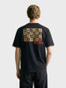 Men's Black Relaxed Fit Embroidered Casual T-Shirt