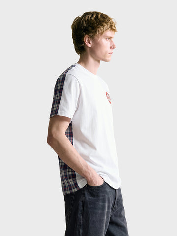 Men's White Relaxed Fit Embroidered Casual T-Shirt