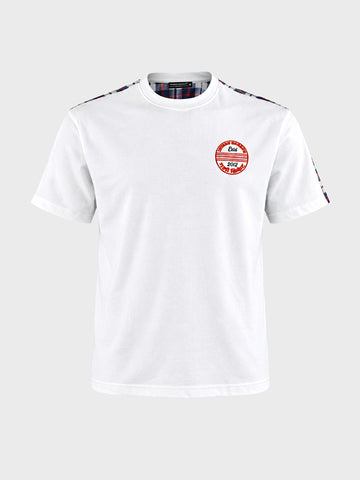 Men's White Relaxed Fit Embroidered Casual T-Shirt