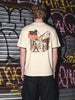 Men's Beige Relaxed Fit Printed Casual T-Shirt