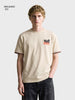 Men's Beige Relaxed Fit Printed Casual T-Shirt