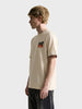 Men's Beige Relaxed Fit Printed Casual T-Shirt