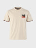Men's Beige Relaxed Fit Printed Casual T-Shirt