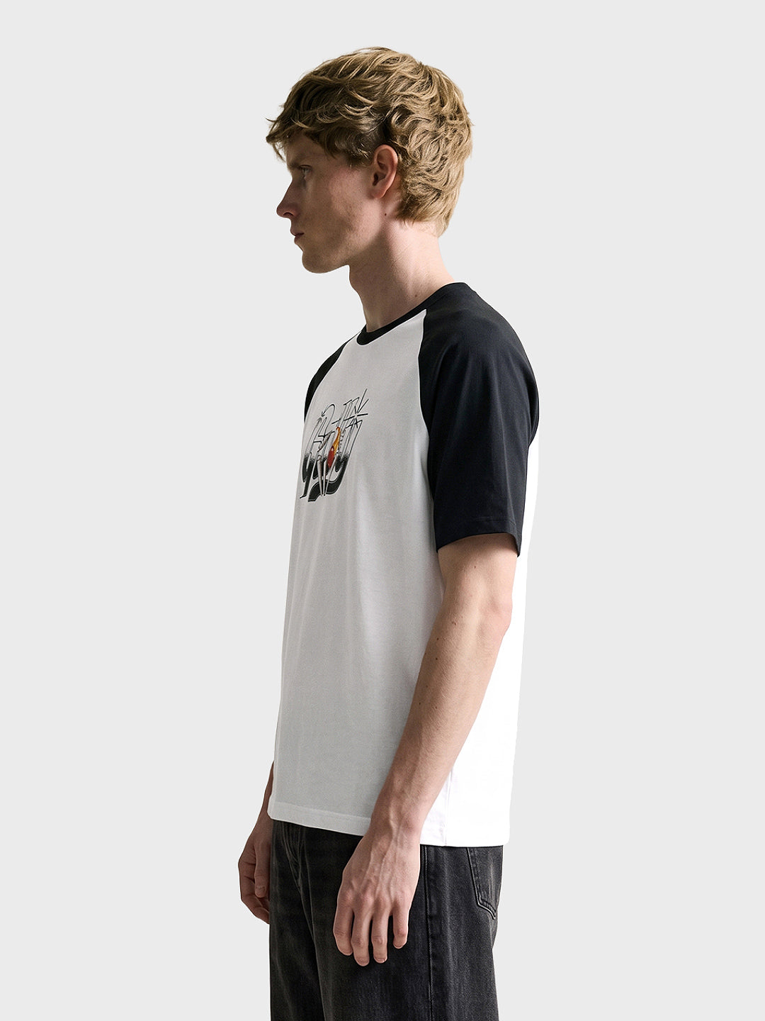 Men's White Relaxed Fit Printed Casual T-Shirt
