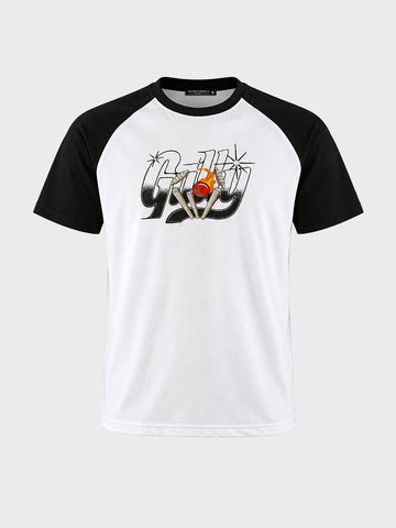 Men's White Relaxed Fit Printed Casual T-Shirt
