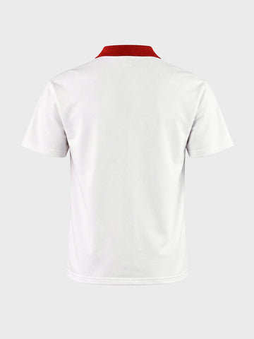 Men's Off White Relaxed Fit Embroidered Casual Polo T-Shirt