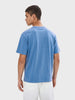 Men's Blue Relaxed Fit Embroidered Casual T-Shirt