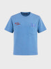 Men's Blue Relaxed Fit Embroidered Casual T-Shirt