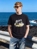 Men's Black Relaxed Fit Grafic Printed Casual T-Shirt
