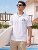 Men's White Relaxed Fit Embroidered Casual T-Shirt