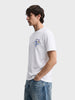 Men's White Relaxed Fit Embroidered Casual T-Shirt