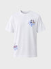 Men's White Relaxed Fit Embroidered Casual T-Shirt