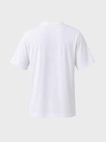 Men's White Relaxed Fit Embroidered Casual T-Shirt