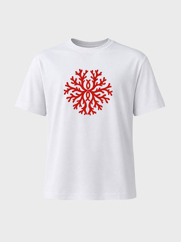 Men's White Relaxed Fit Embroidered Casual T-Shirt