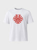 Men's White Relaxed Fit Embroidered Casual T-Shirt