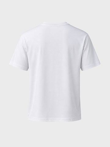 Men's White Relaxed Fit Embroidered Casual T-Shirt