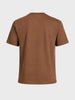 Men's Brown Relaxed Fit Embroidered Casual T-Shirt