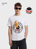 Men's Off White Relaxed Fit Printed Casual T-Shirt