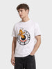 Men's Off White Relaxed Fit Printed Casual T-Shirt