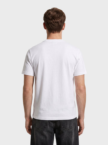 Men's Off White Relaxed Fit Printed Casual T-Shirt