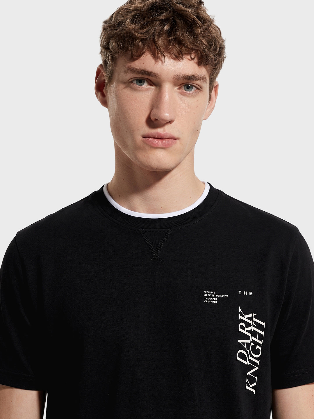 Men's Black Relaxed Fit Printed Casual T-Shirt