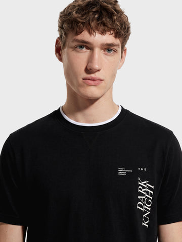 Men's Black Relaxed Fit Printed Casual T-Shirt
