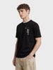 Men's Black Relaxed Fit Printed Casual T-Shirt