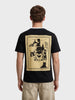 Men's Black Relaxed Fit Printed Casual T-Shirt