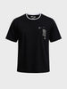 Men's Black Relaxed Fit Printed Casual T-Shirt