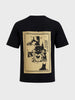 Men's Black Relaxed Fit Printed Casual T-Shirt