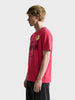 Men's Red Relaxed Fit Graphic Printed Casual T-Shirt